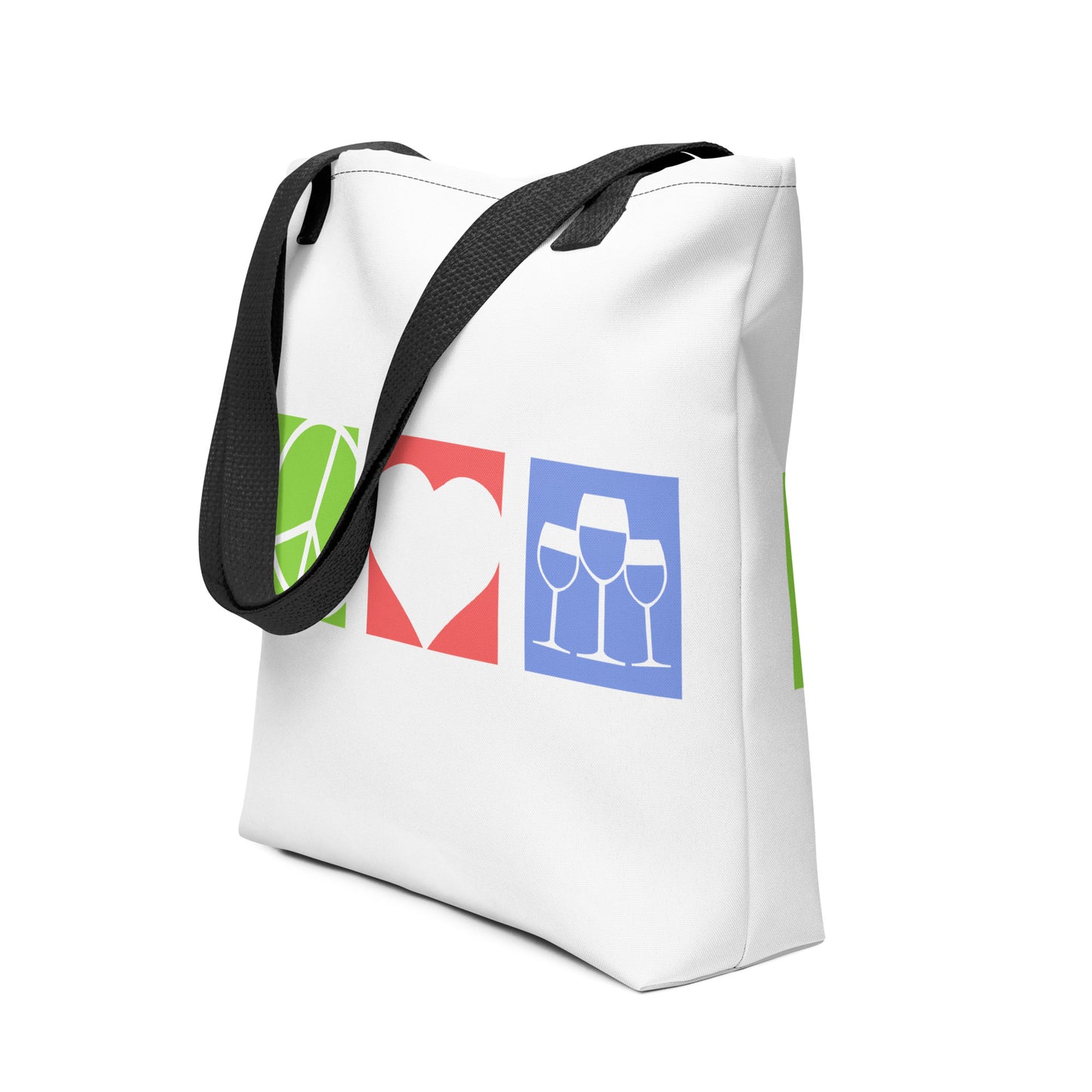 Peace Love and Wine Tote bag