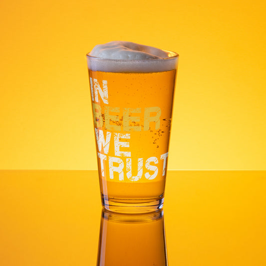 In Beer We Trust Shaker pint glass