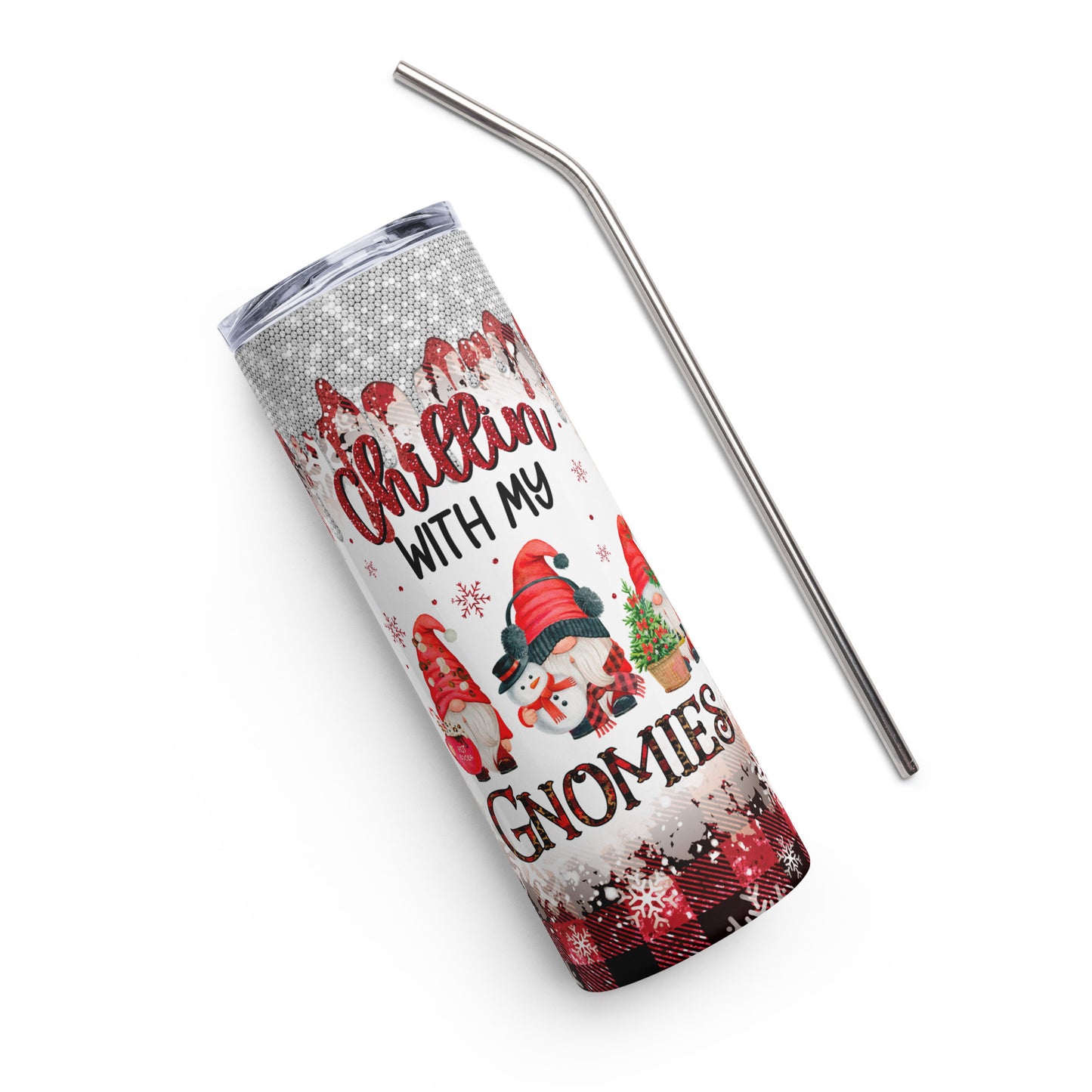 Chillin with my Gnomies stainless steel tumbler