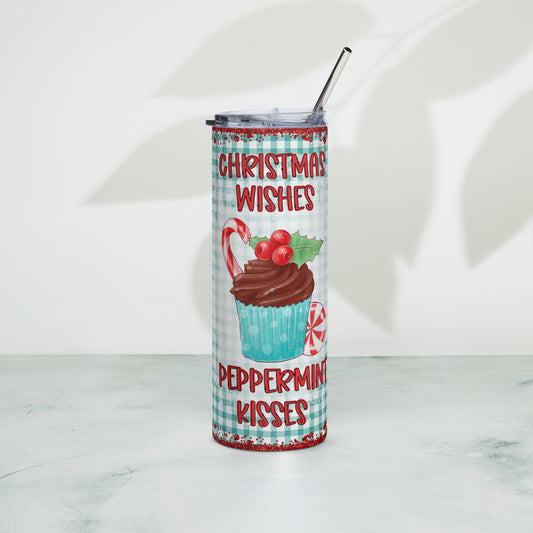 Christmas wishes stainless steel tumbler