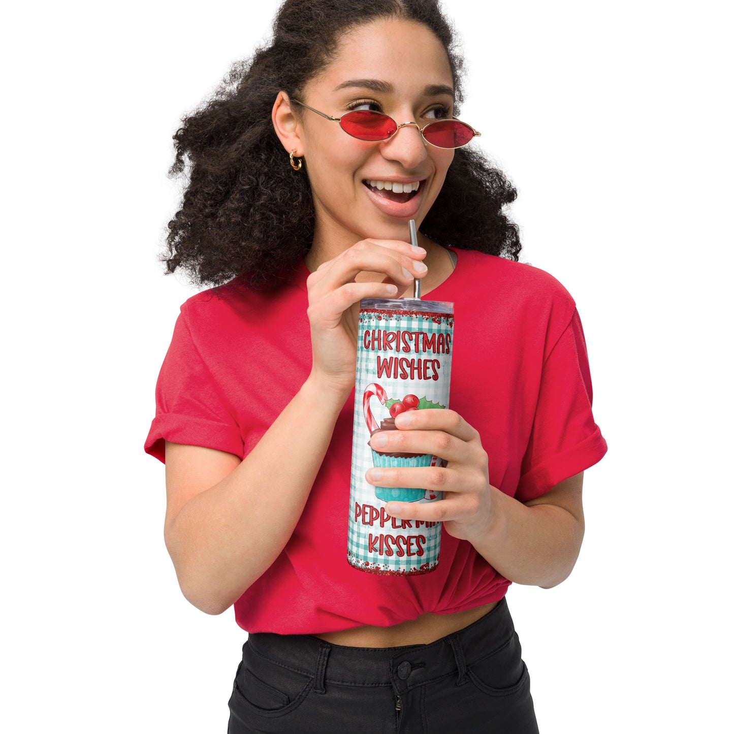 Christmas wishes stainless steel tumbler