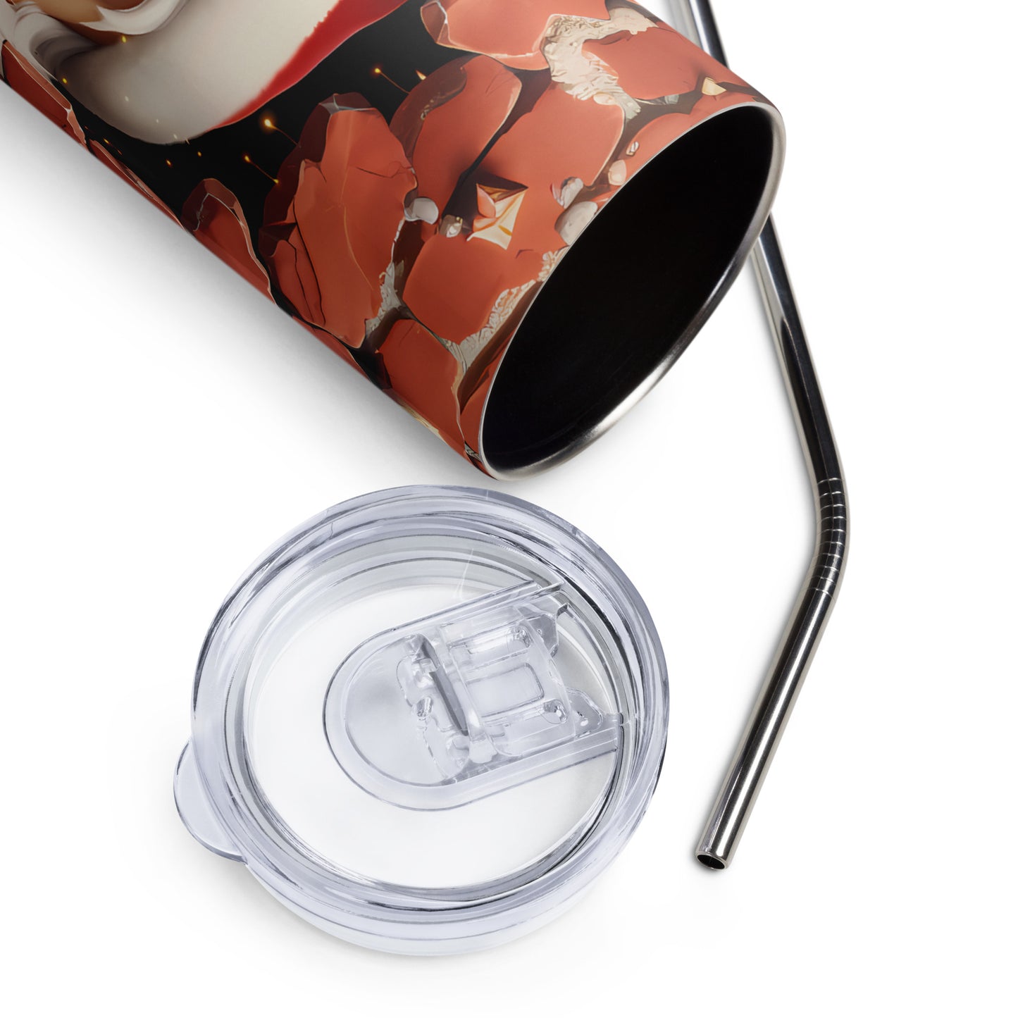 Santa in brick wall stainless steel tumbler