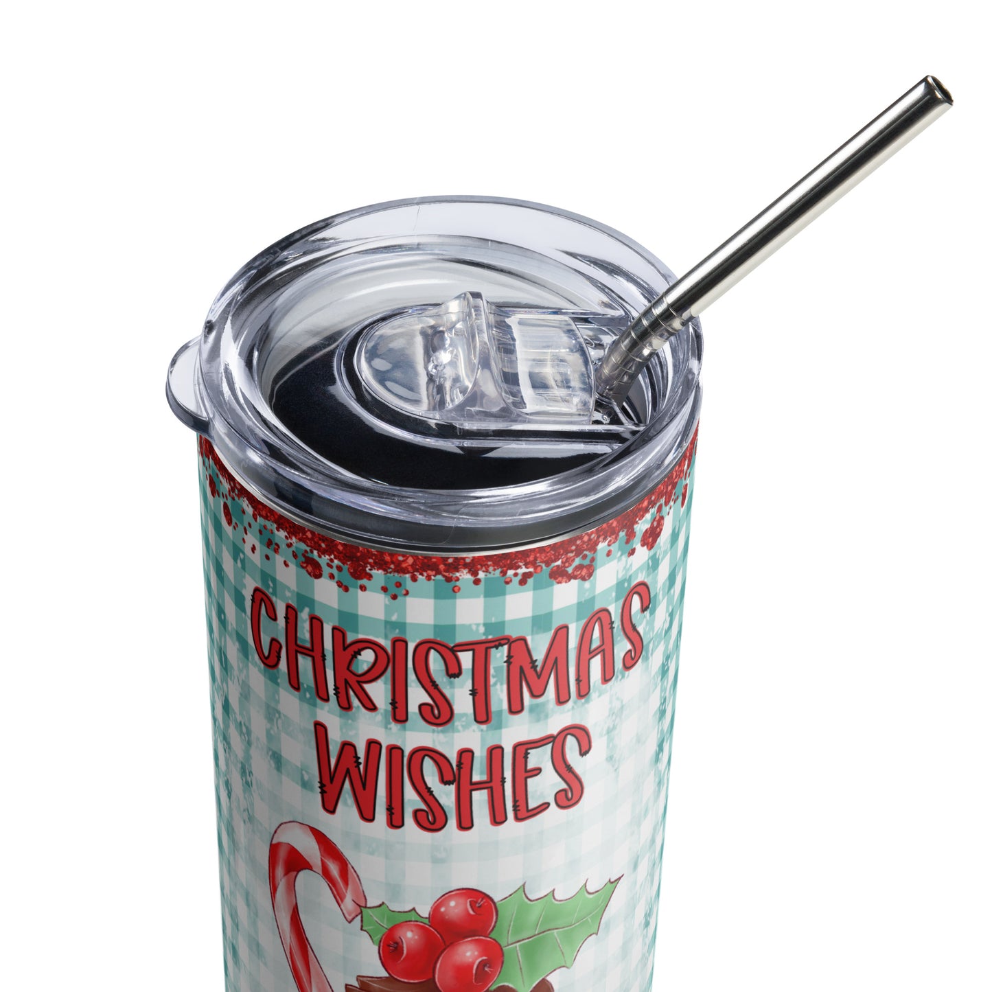 Christmas wishes stainless steel tumbler