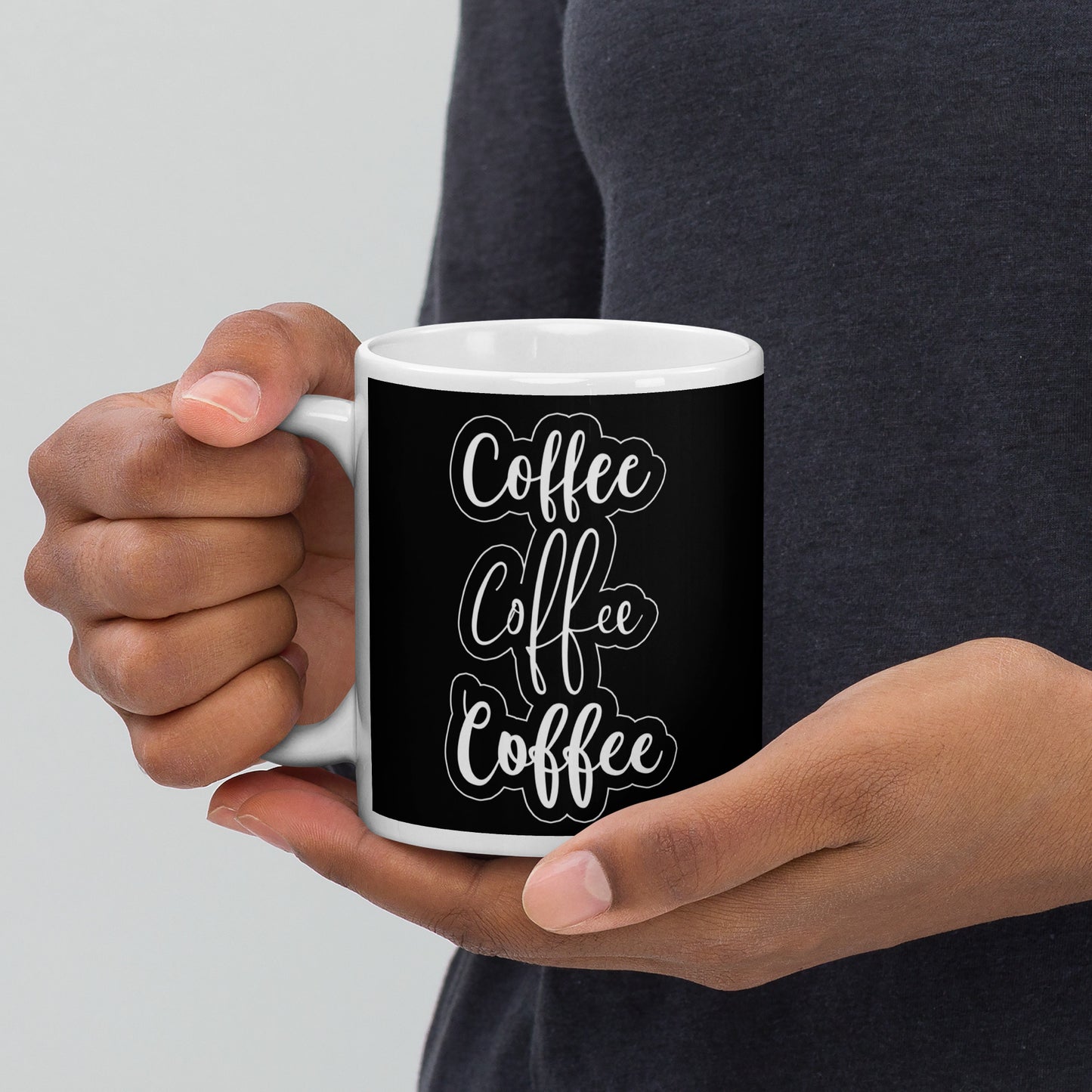 Coffee Coffee Coffee white glossy mug
