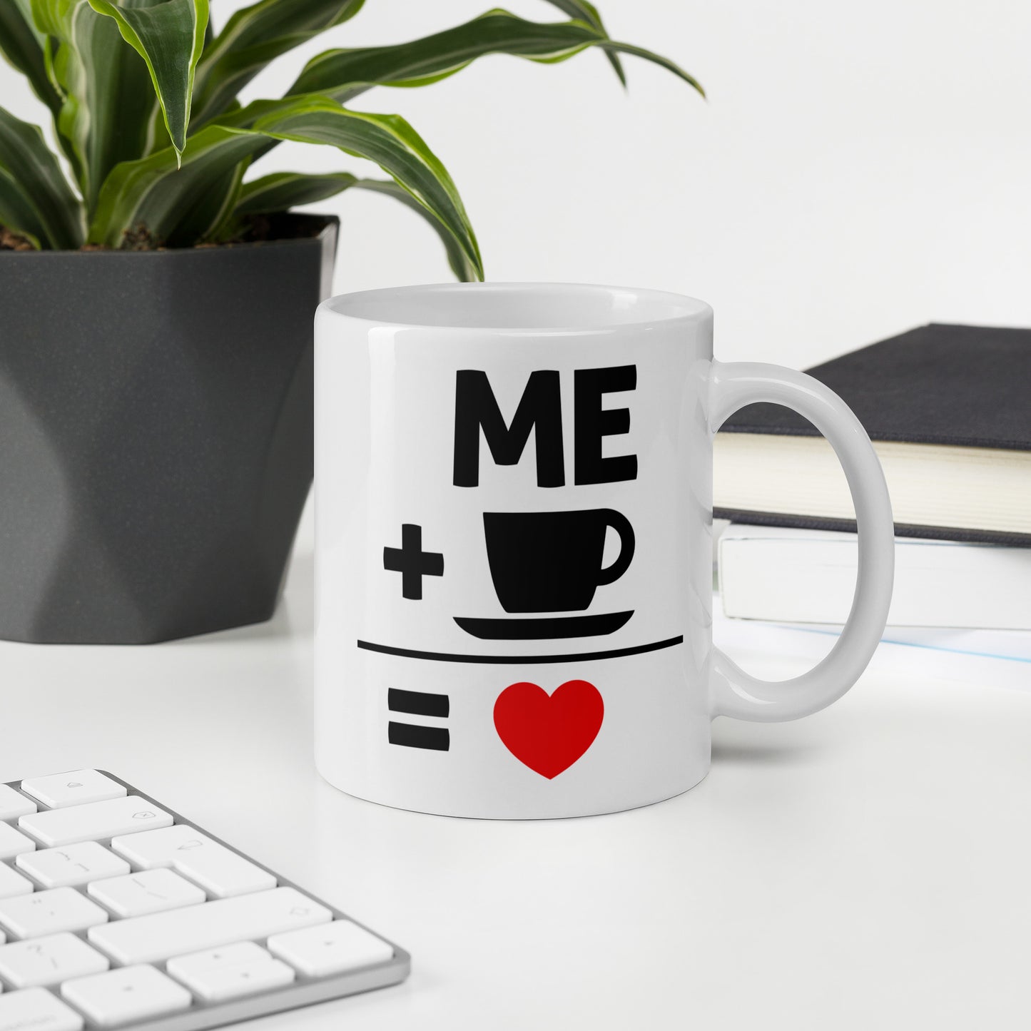 Me Plus Coffee white glossy mug