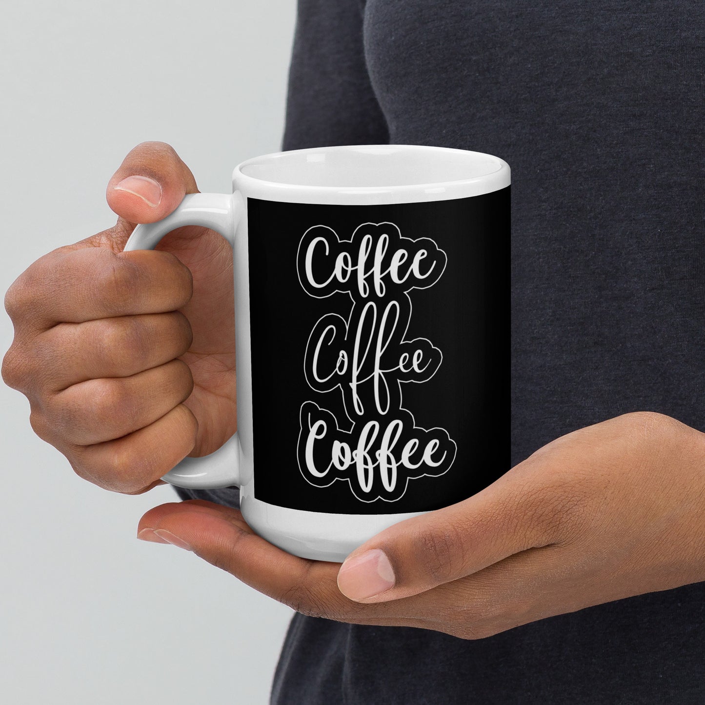 Coffee Coffee Coffee white glossy mug