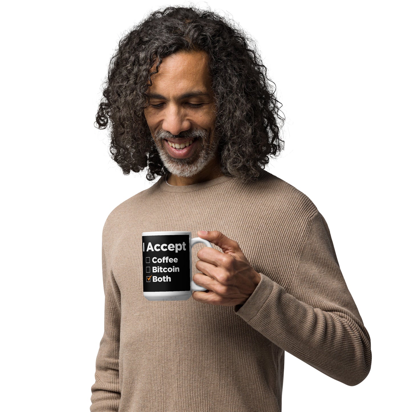 I Accept Bitcoin & Coffee Glossy Mug
