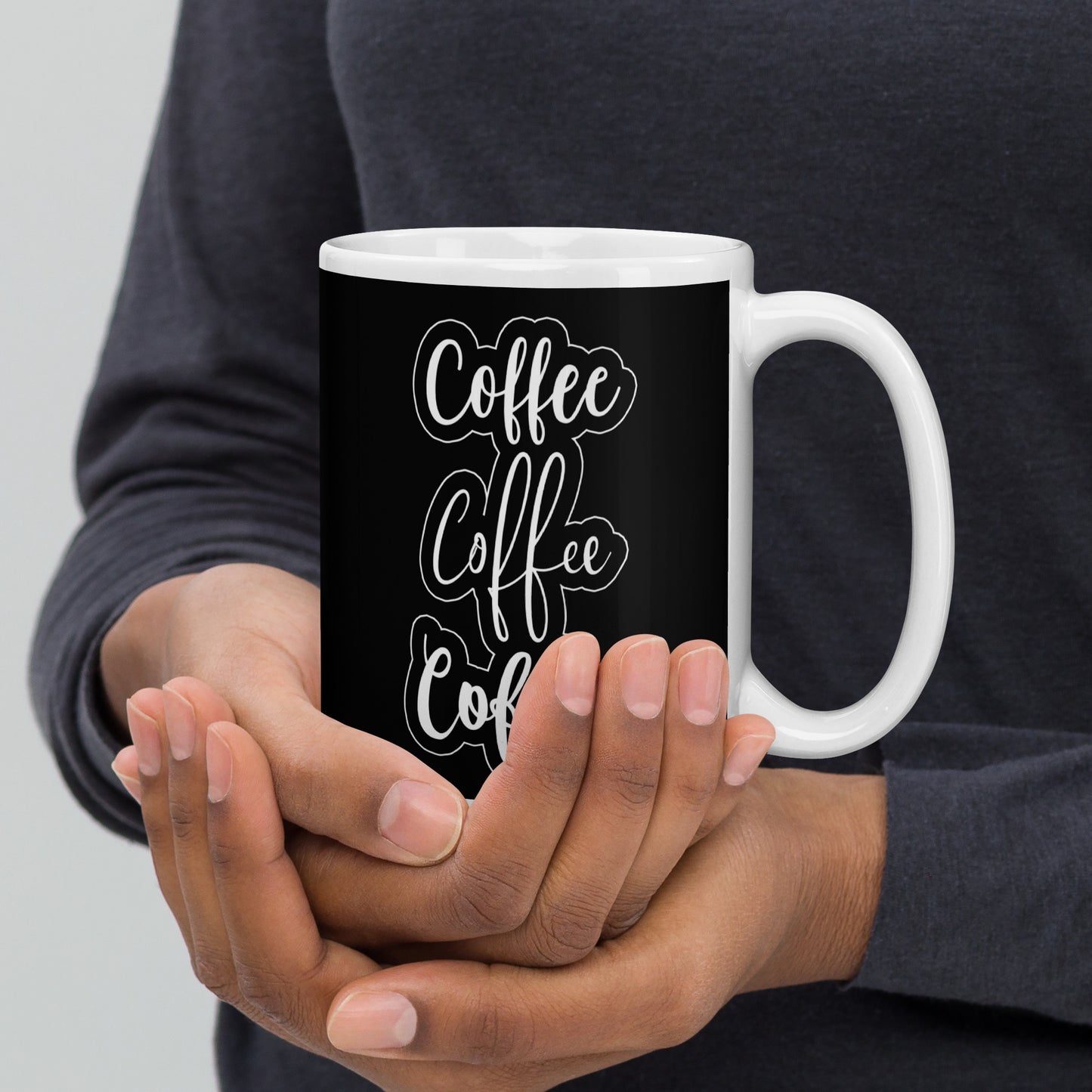 Coffee Coffee Coffee white glossy mug