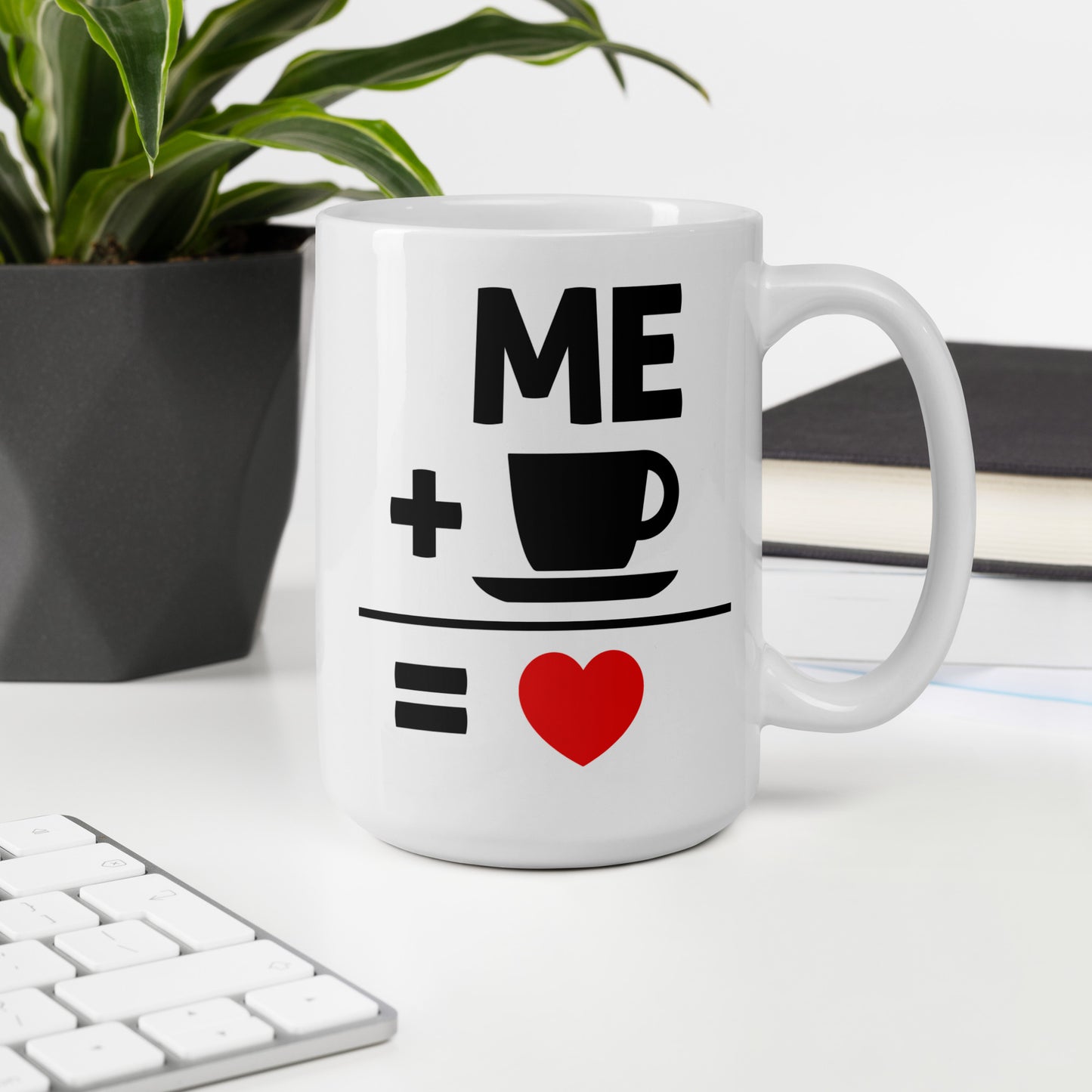 Me Plus Coffee white glossy mug