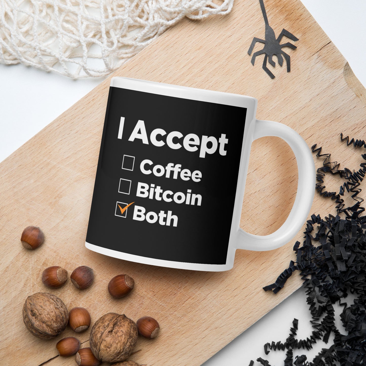 I Accept Bitcoin & Coffee Glossy Mug