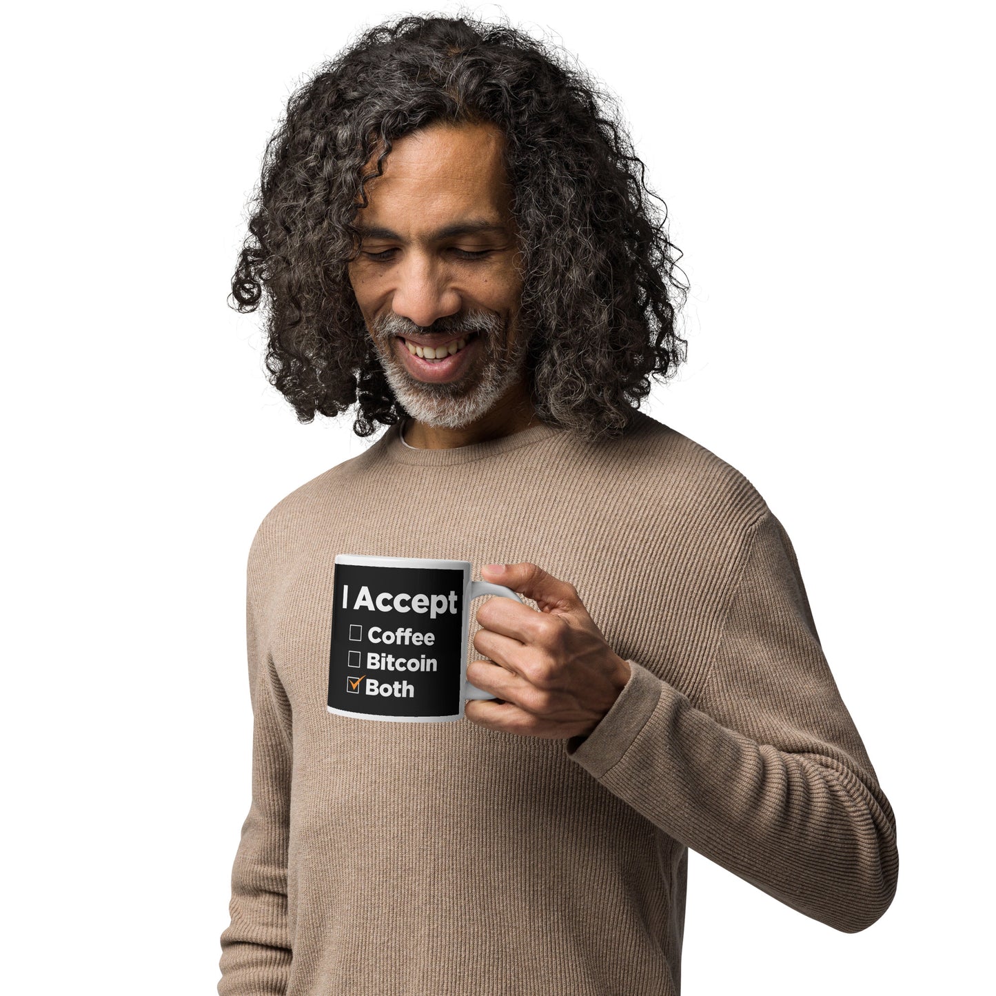 I Accept Bitcoin & Coffee Glossy Mug