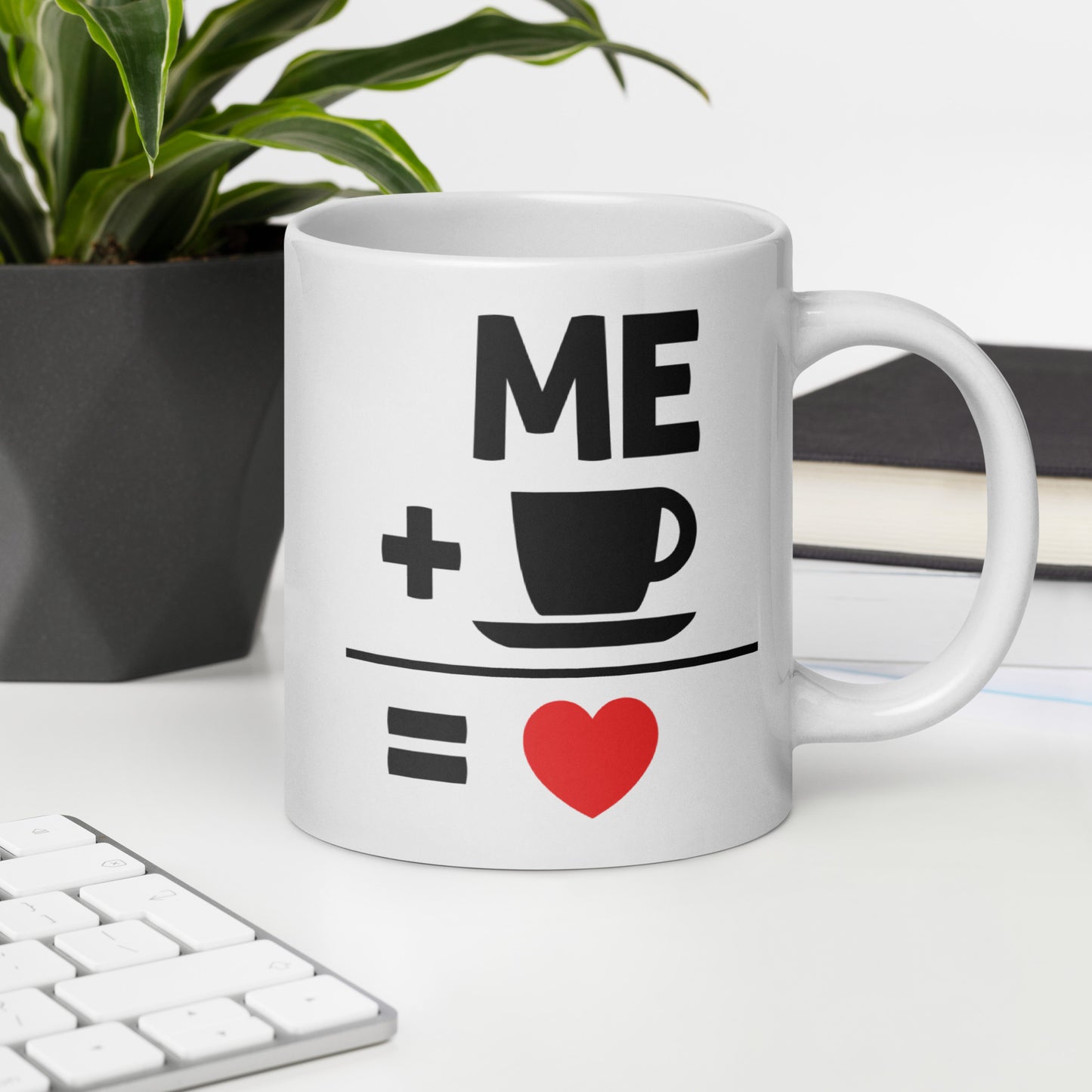 Me Plus Coffee white glossy mug