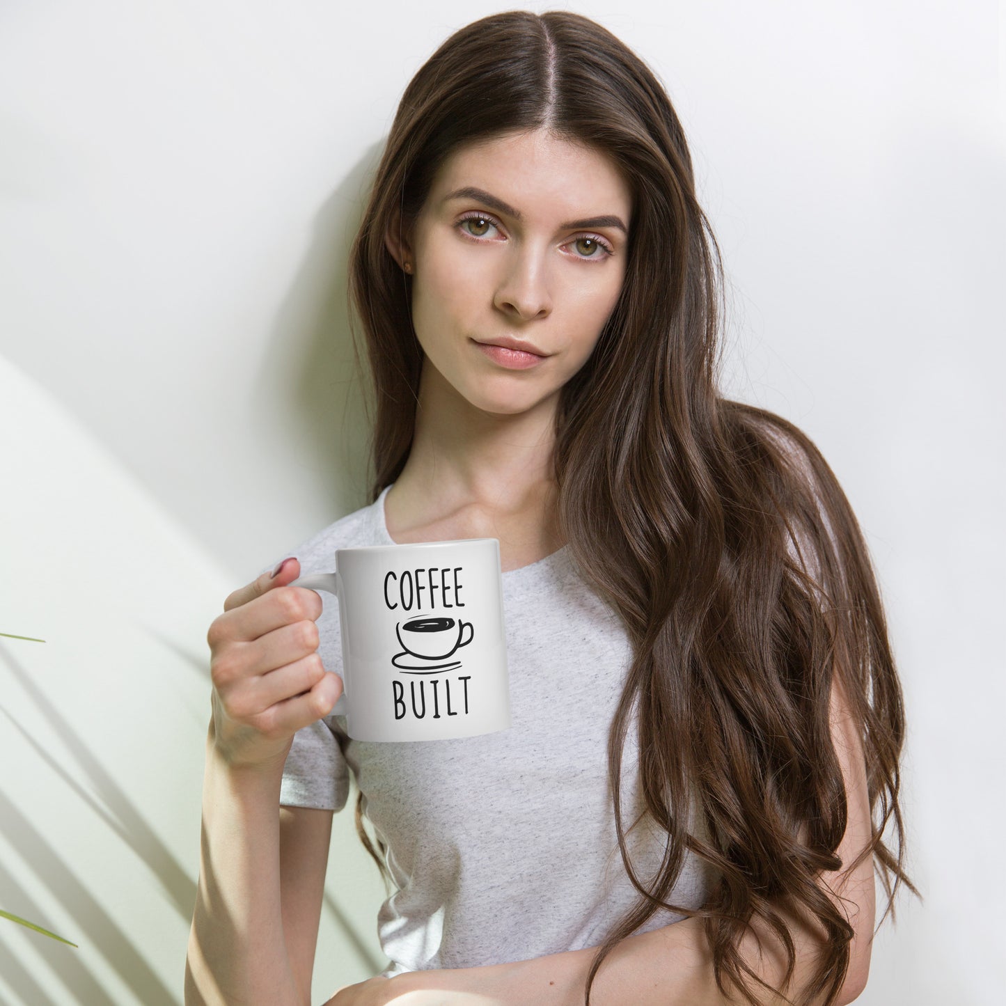 Coffee Built white glossy mug
