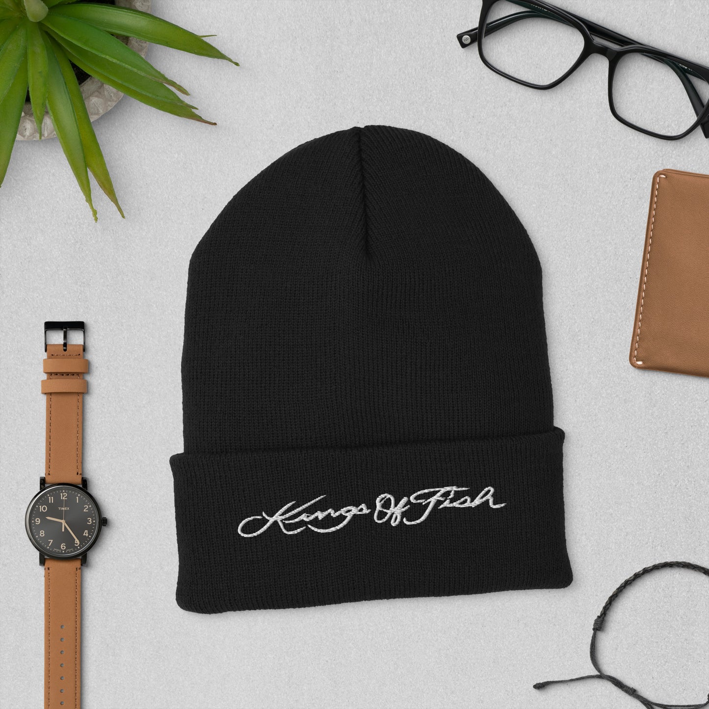 Kings of Fish Cuffed Beanie White Lettering