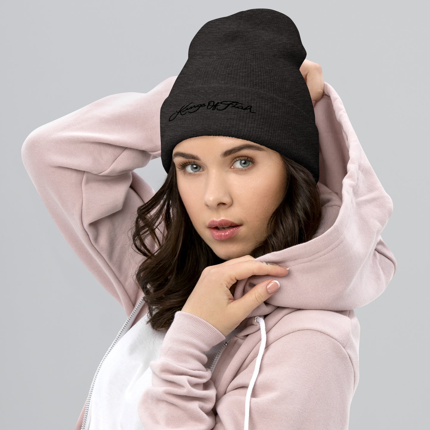 Kings of Fish Cuffed Beanie Black Lettering