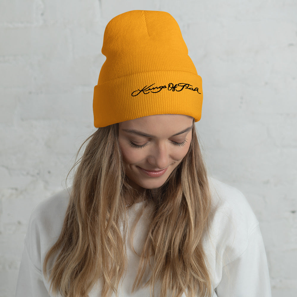 Kings of Fish Cuffed Beanie Black Lettering