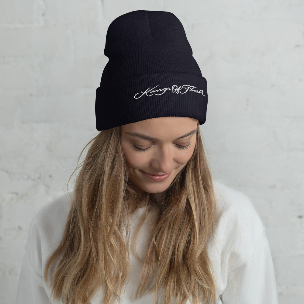 Kings of Fish Cuffed Beanie White Lettering