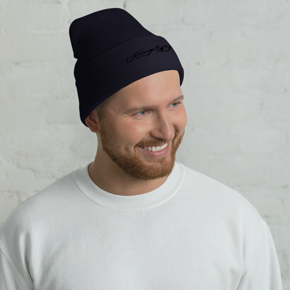 Kings of Fish Cuffed Beanie Black Lettering