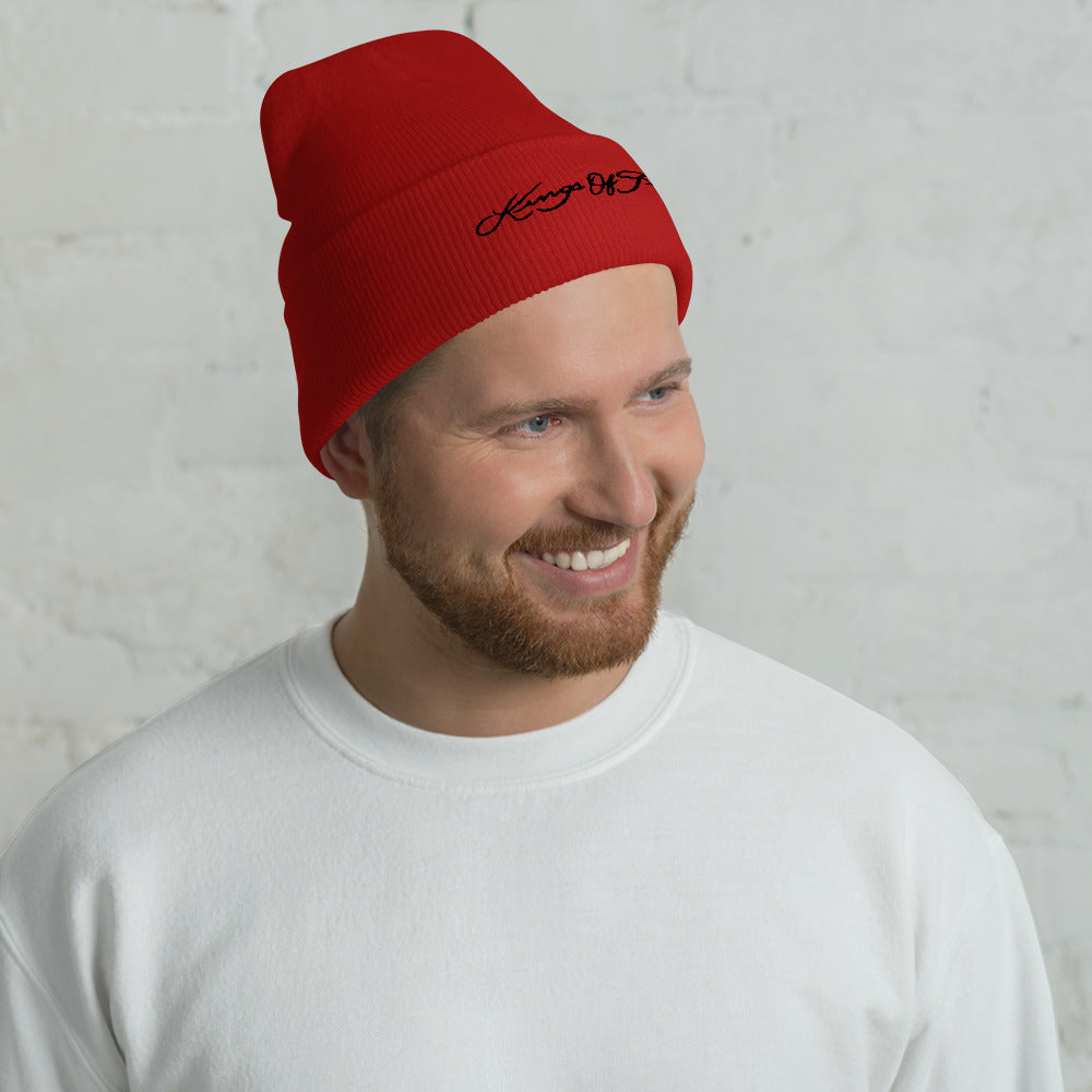 Kings of Fish Cuffed Beanie Black Lettering