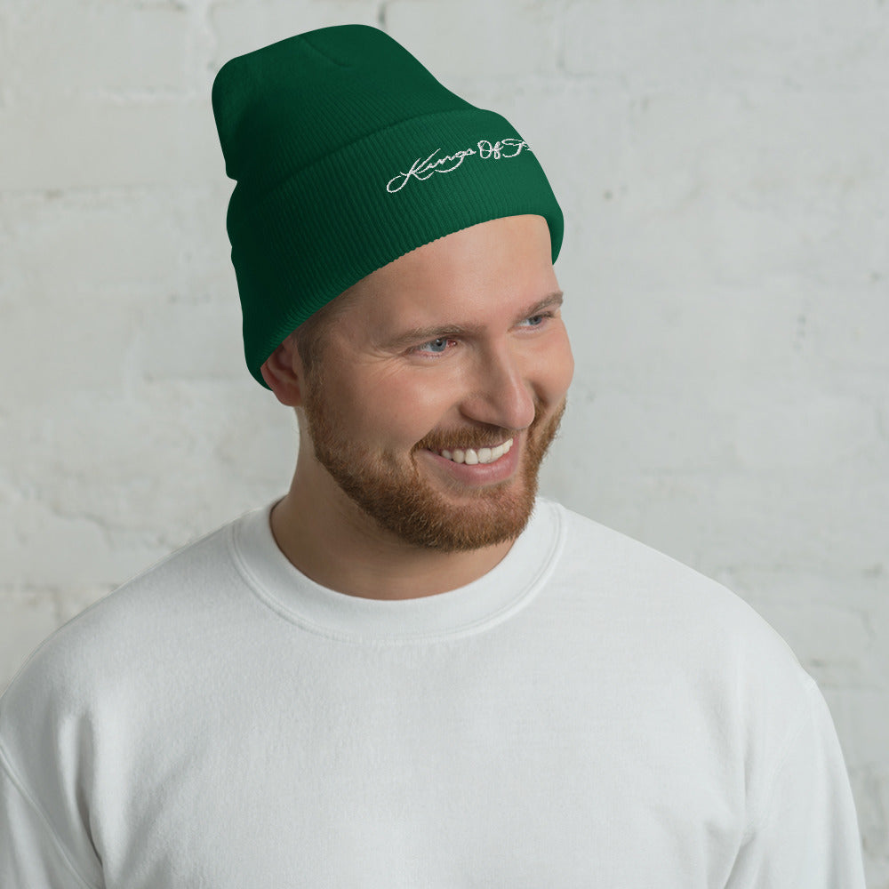 Kings of Fish Cuffed Beanie White Lettering