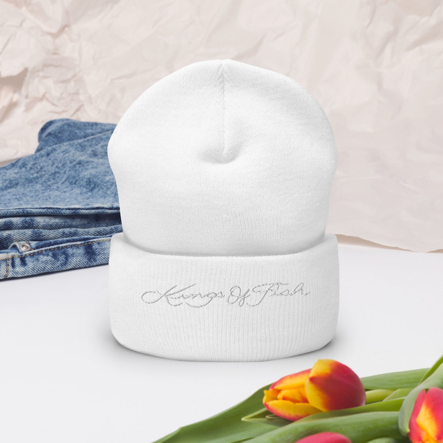 Kings of Fish Cuffed Beanie White Lettering