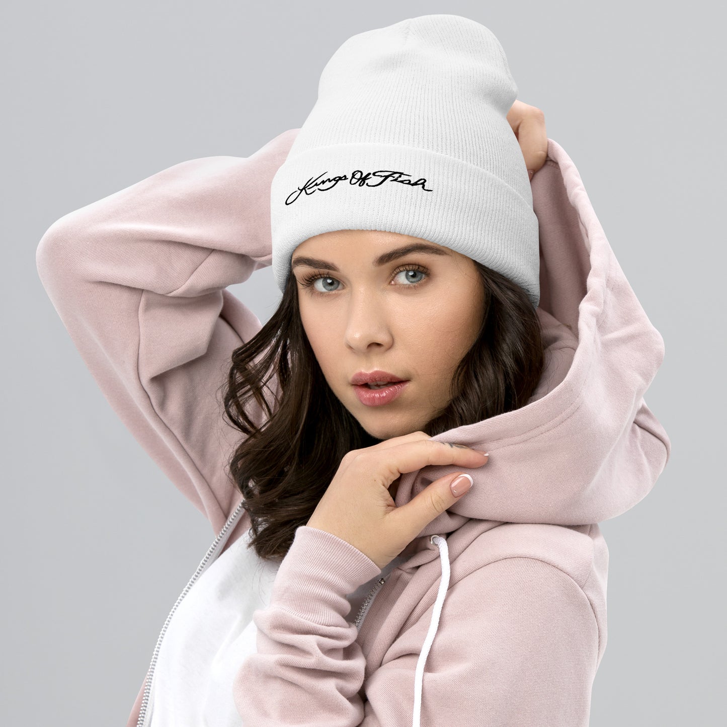 Kings of Fish Cuffed Beanie Black Lettering