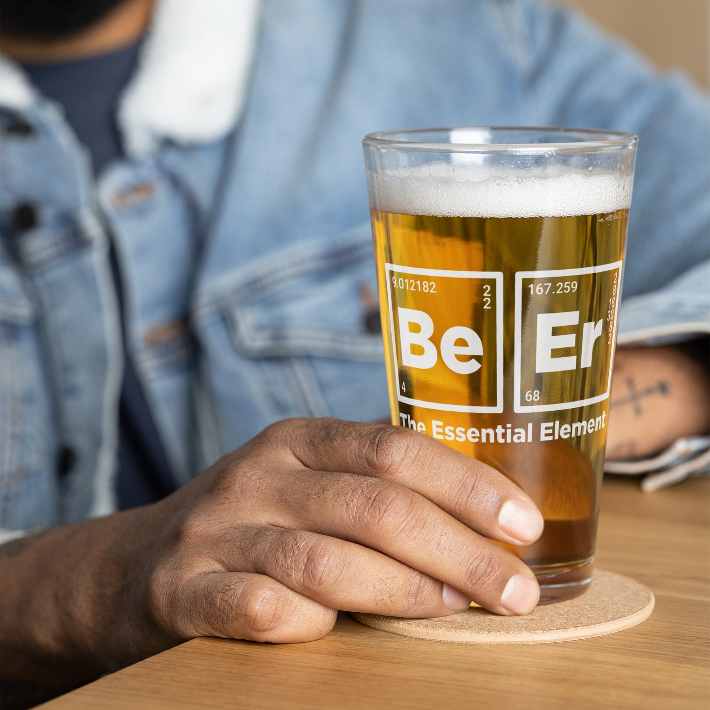 Beer periodic table Shaker pint glass