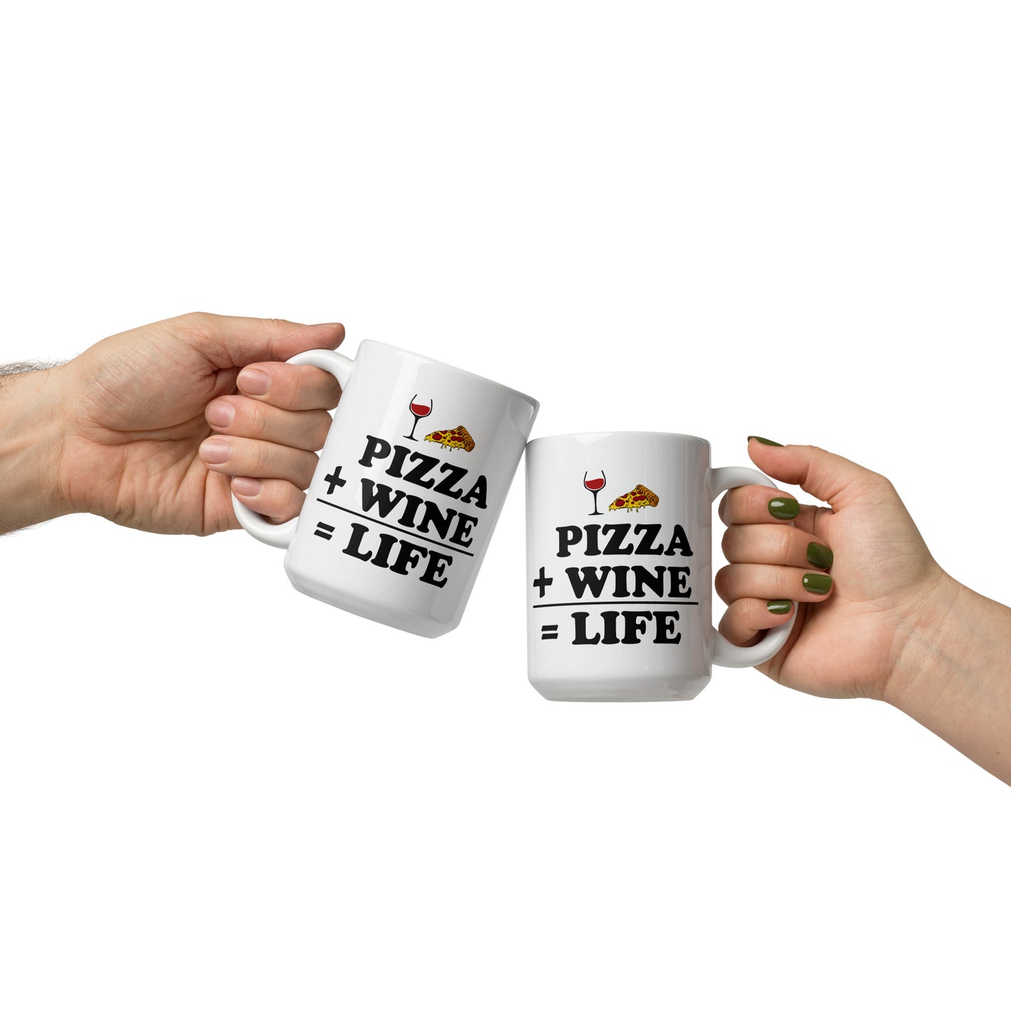 Wine Plus Pizzaa Glossy Mug