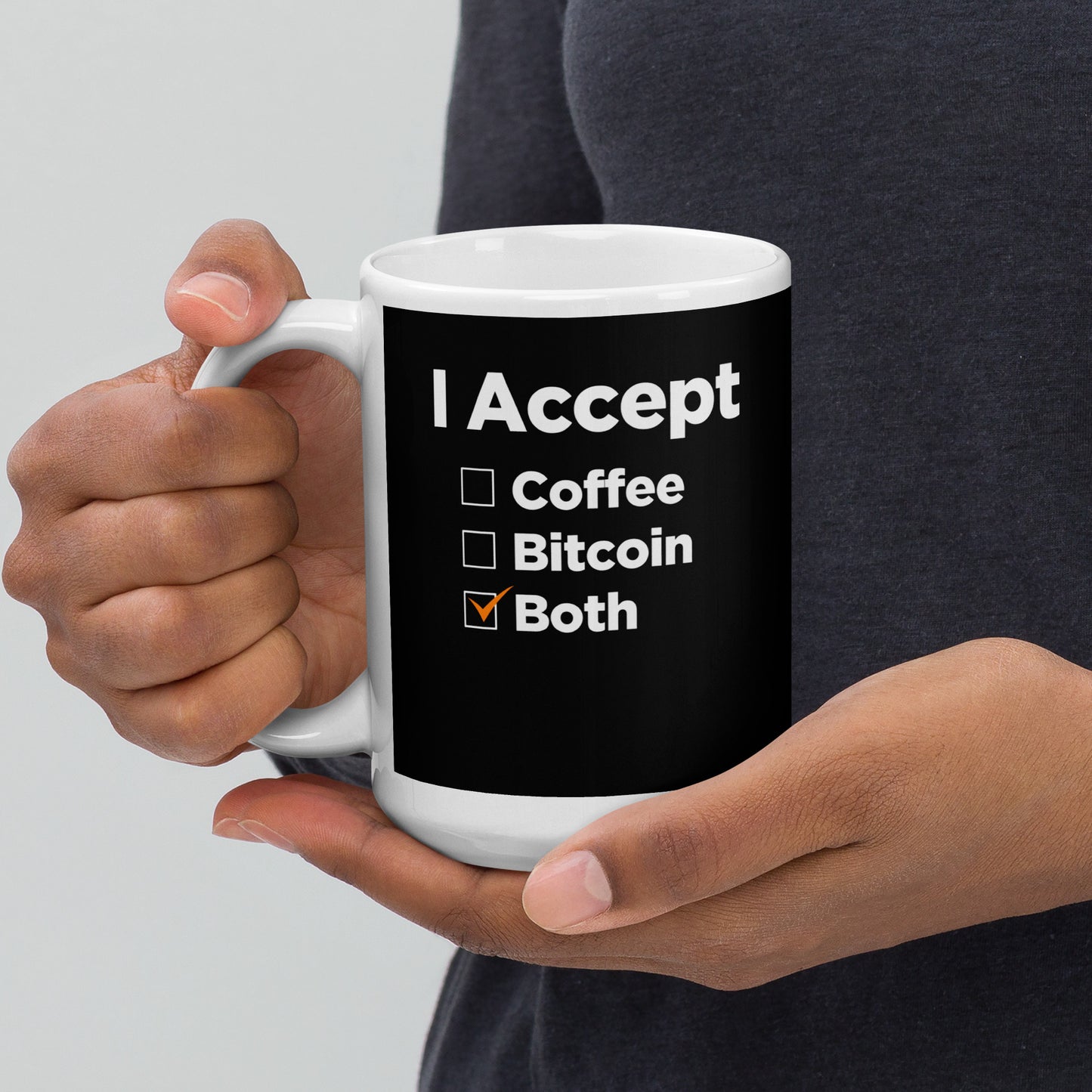 I Accept Bitcoin & Coffee Glossy Mug