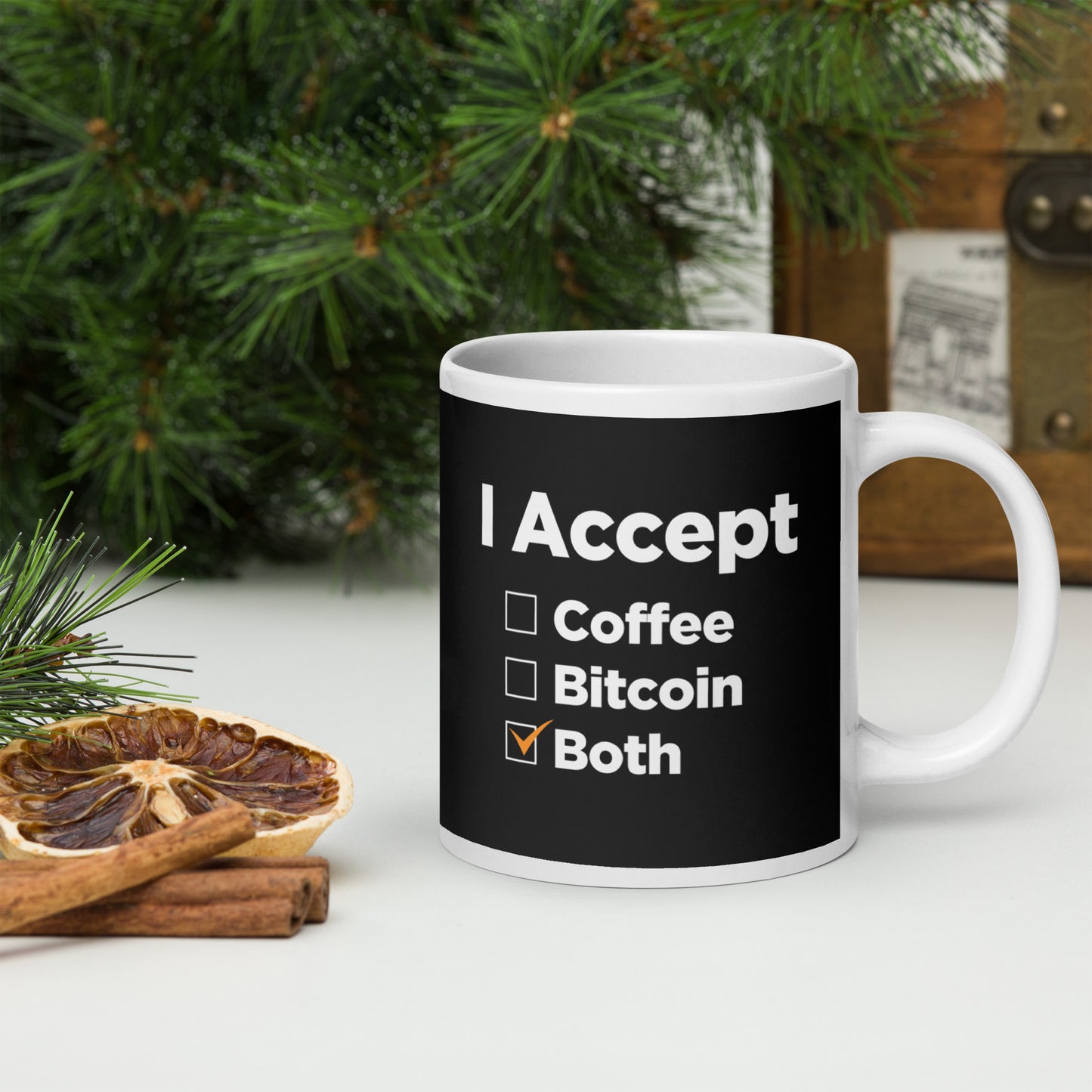 I Accept Bitcoin & Coffee Glossy Mug